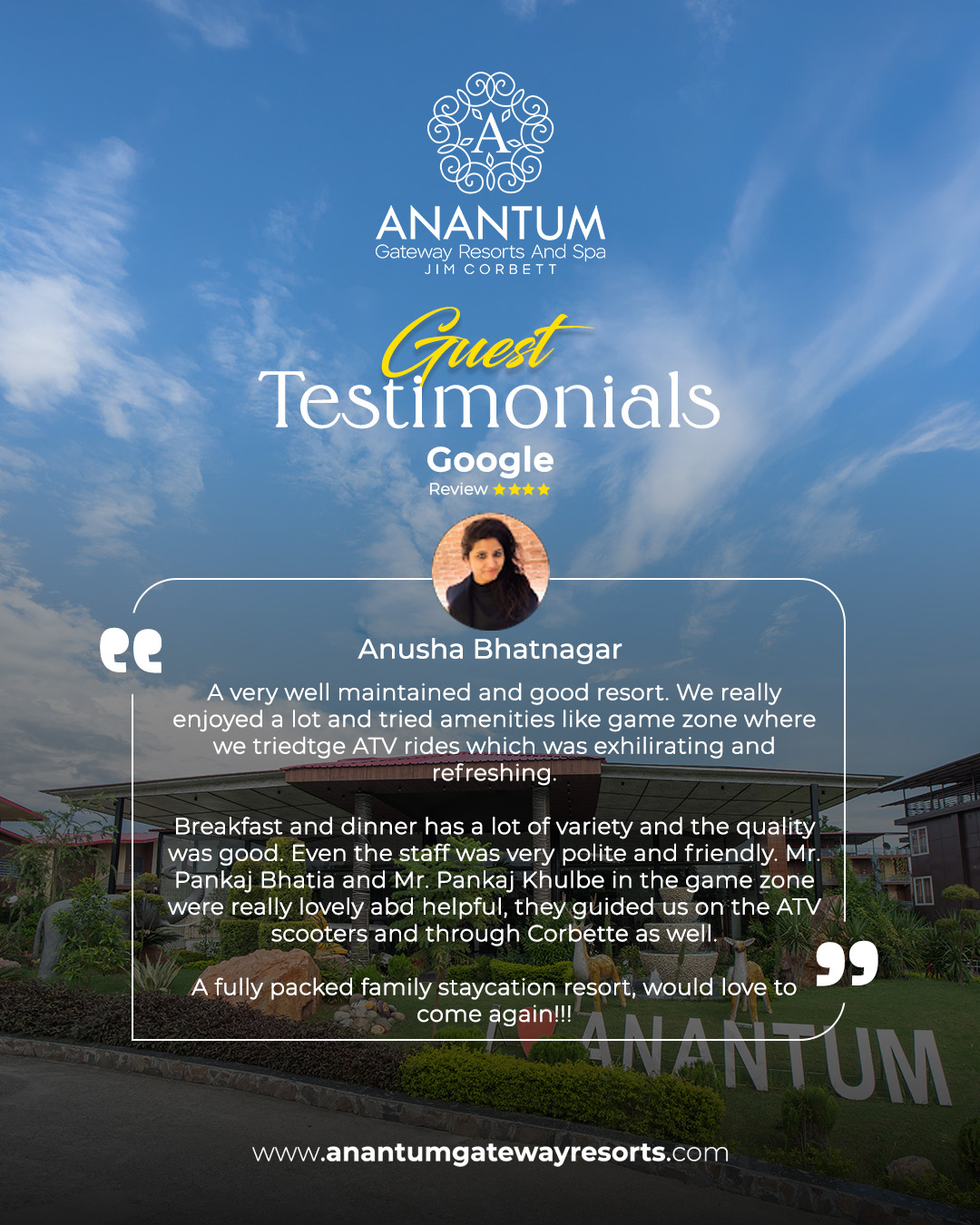 Book Anantum Resort in Corbett